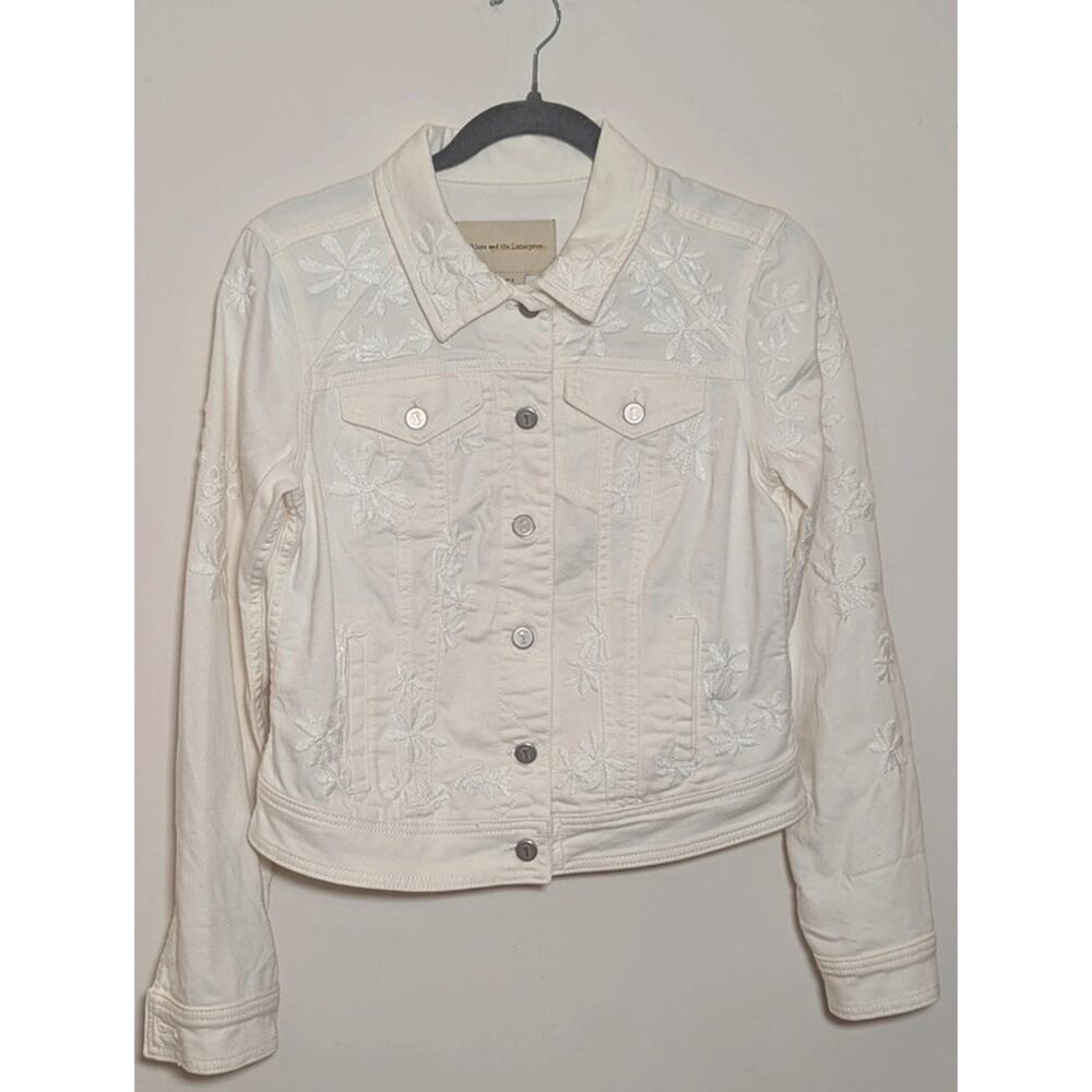 Pilcro and the Letterpress Embroidered Denim Jacket Size Small NWT